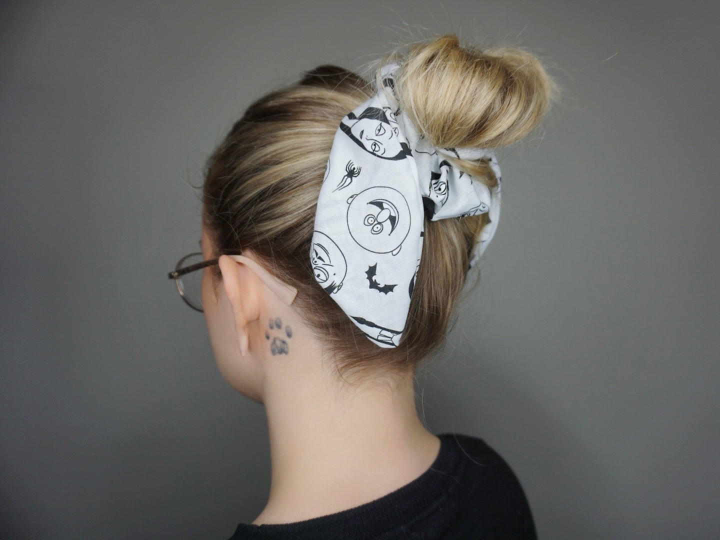 Addams Family Bow Scrunchie - Two in one