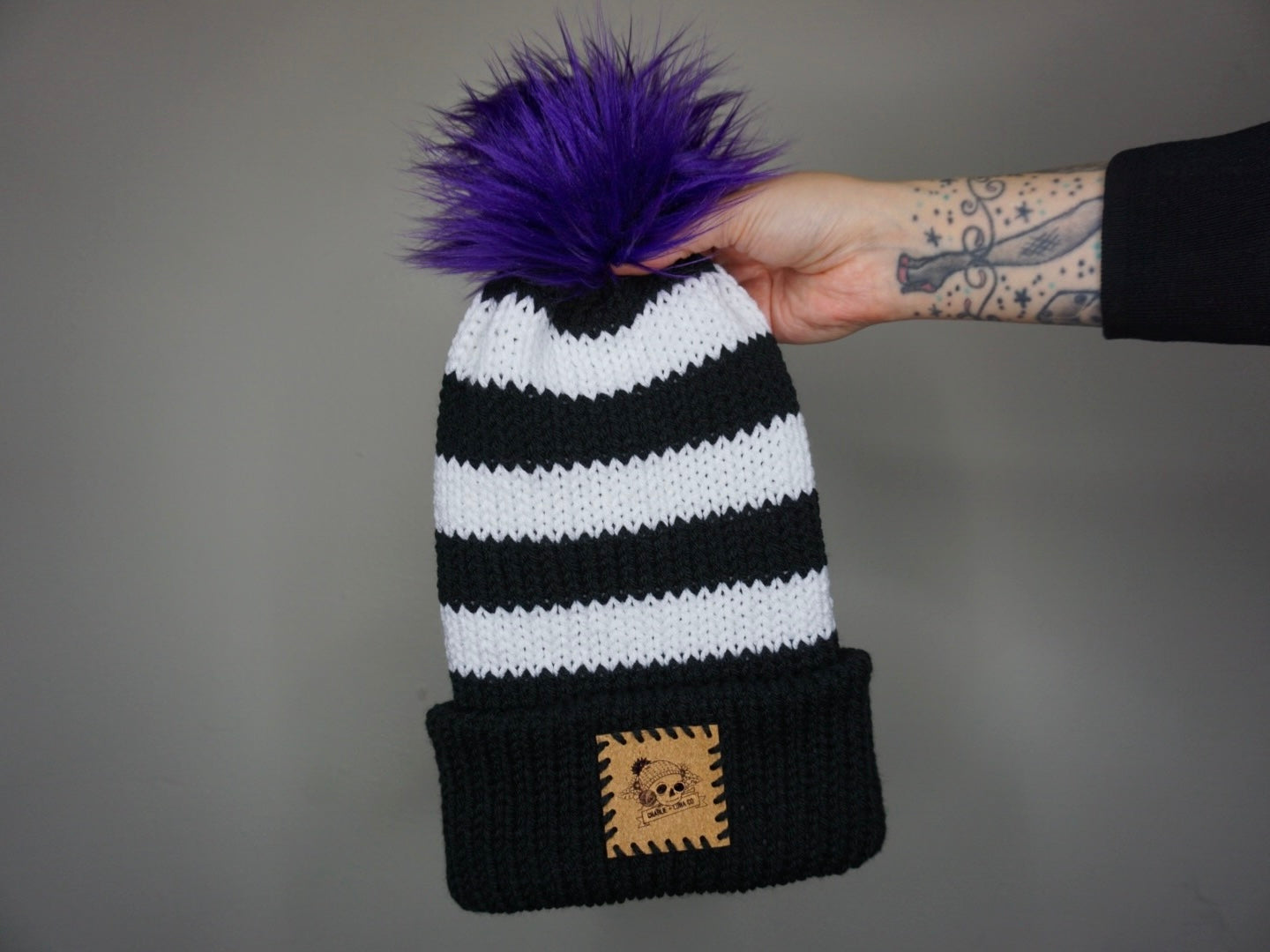 The Striped Fox Beanie - Choose your pom
