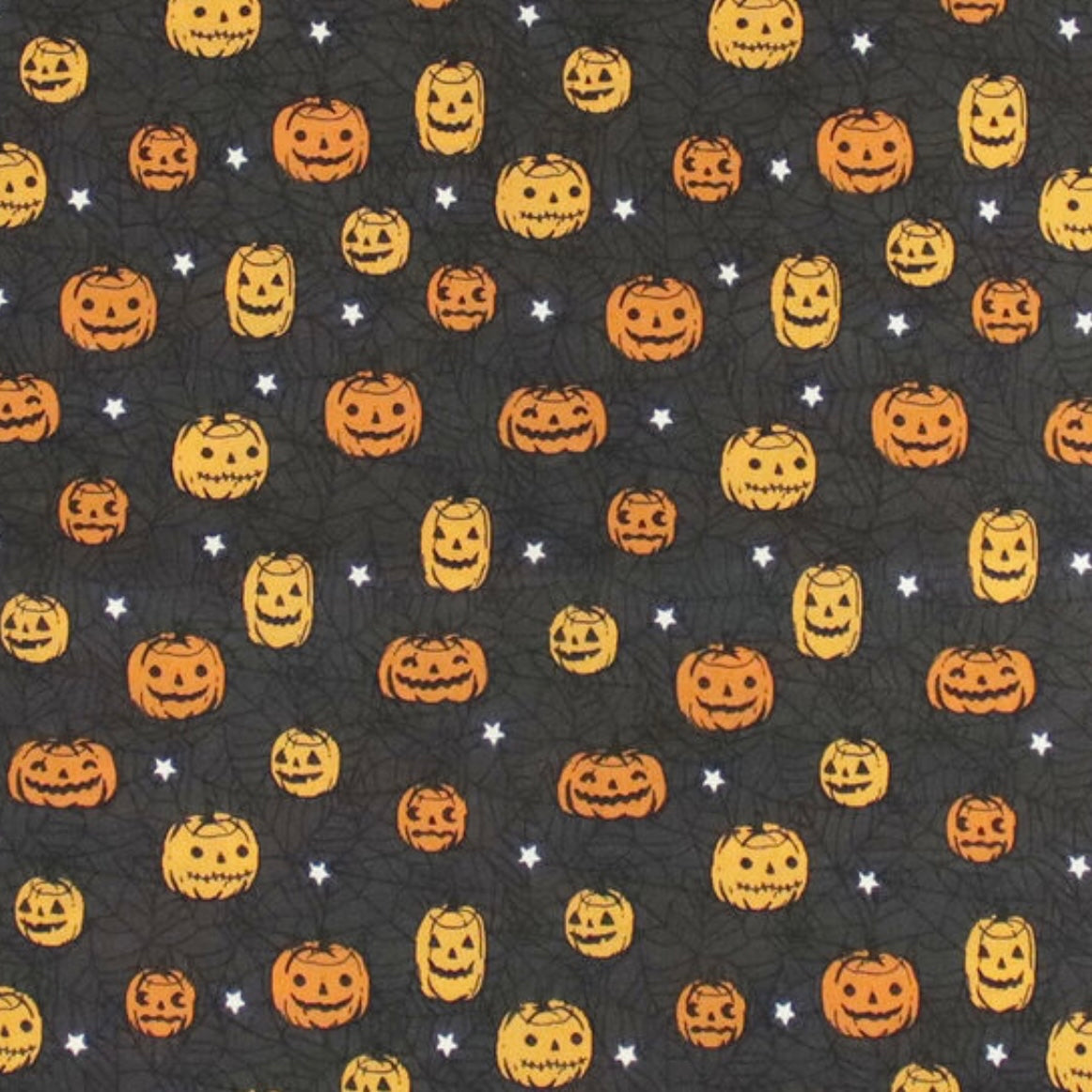 Pumpkins on Spiderwebs Scrunchie - Glow in the dark