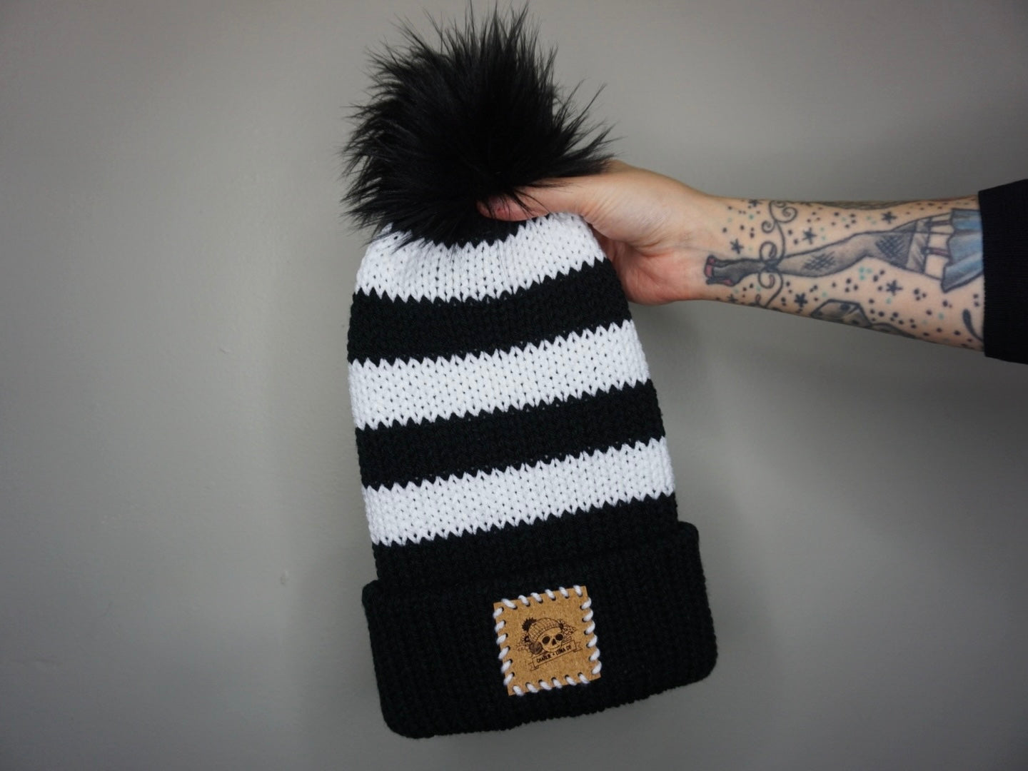 The Striped Fox Beanie - Choose your pom
