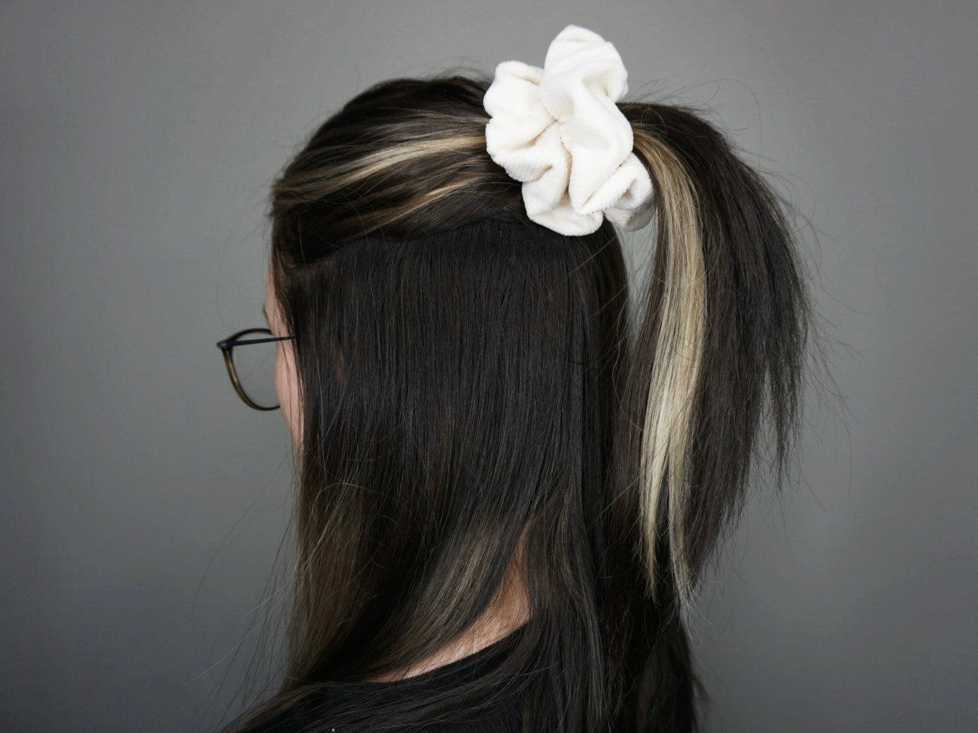 Cream Corduroy Scrunchie