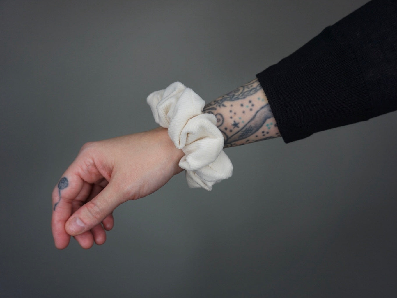 Cream Corduroy Scrunchie