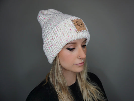 The Fox Beanie in Crushed Raspberry- Choose your pom