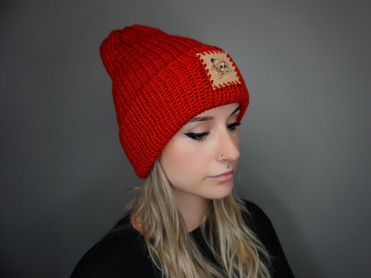 The Fox Beanie in Red- Choose your pom