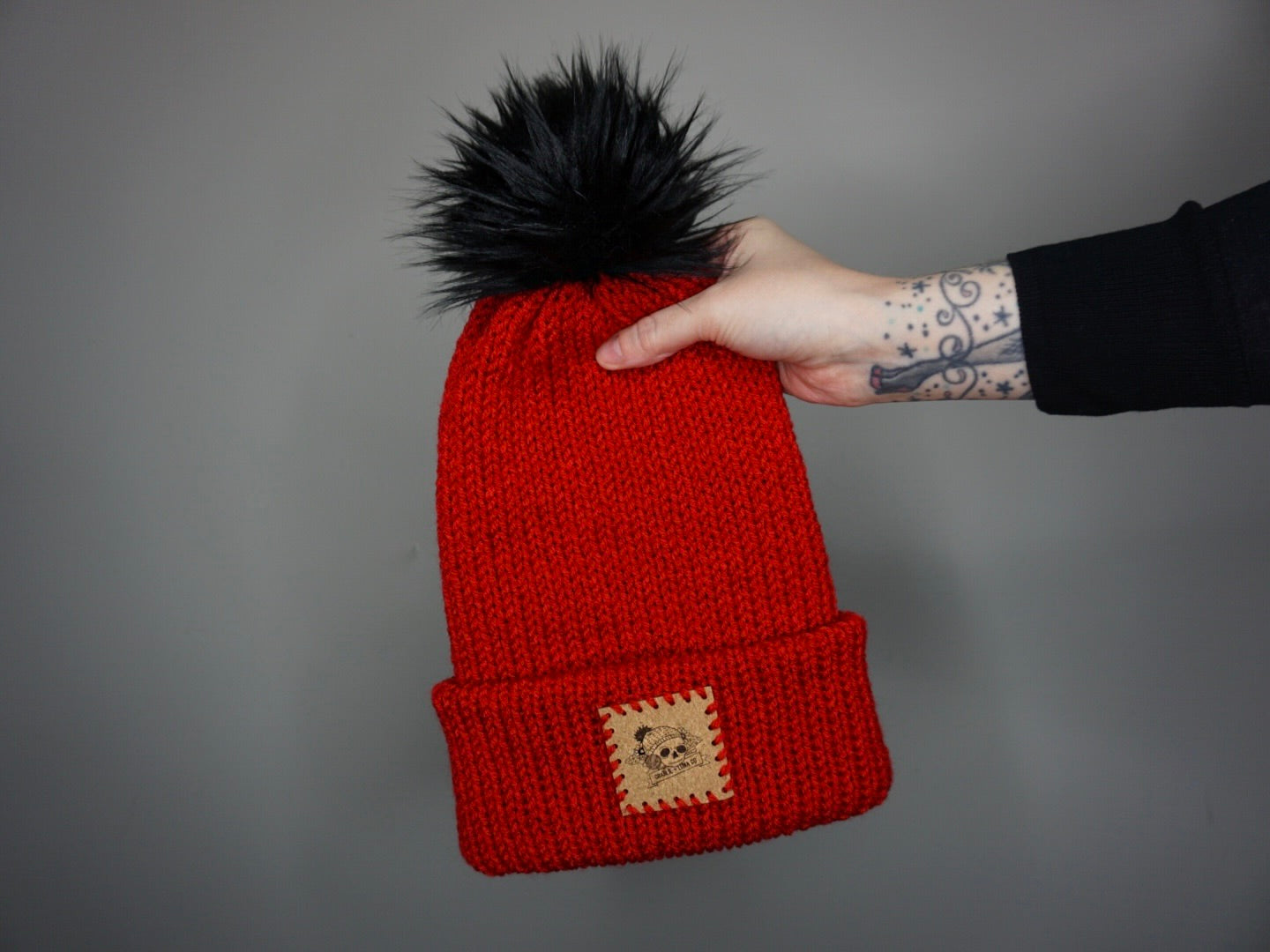 The Fox Beanie in Red- Choose your pom