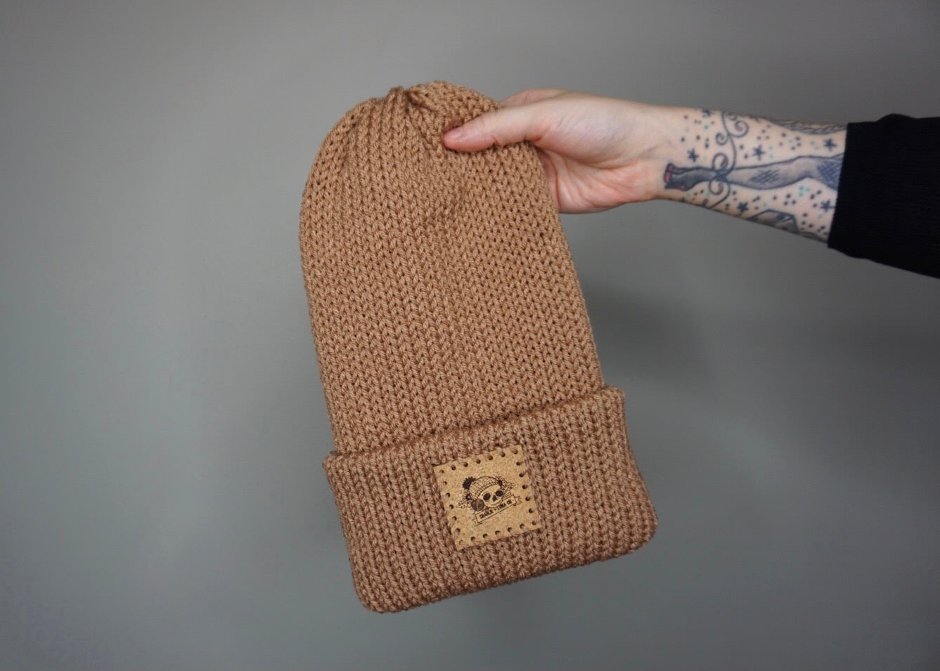 The Fox Beanie in Almond- Choose your pom