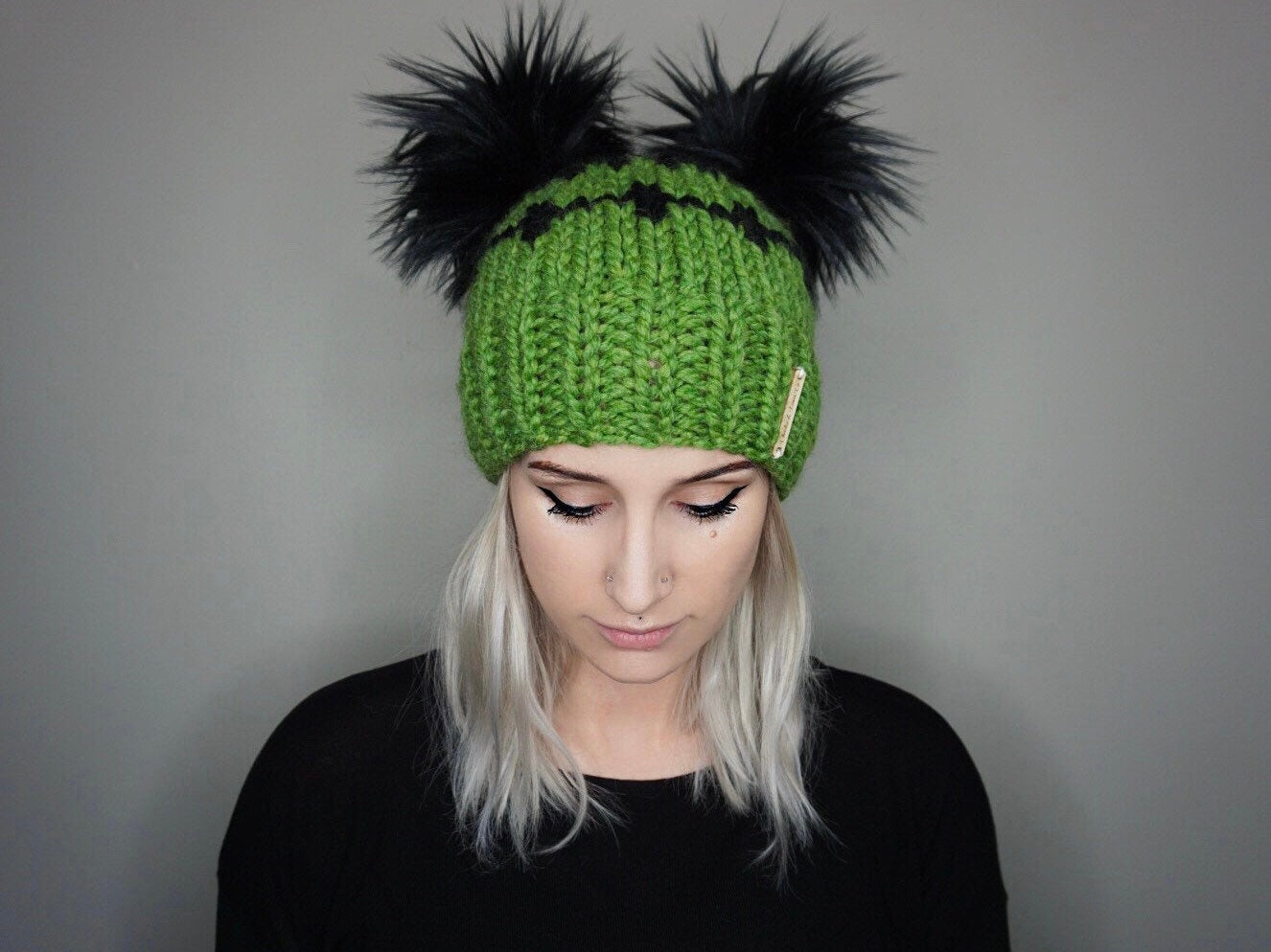 The Frankenstein Double Pom Beanie