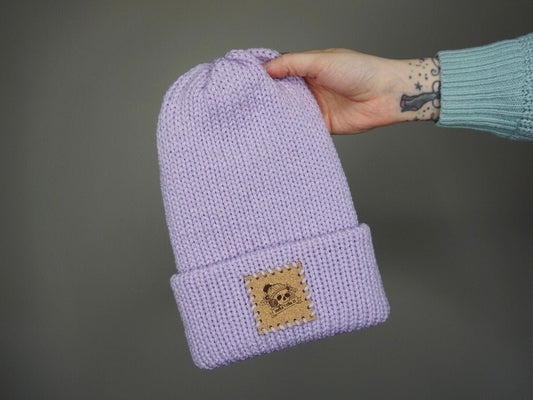 The Fox Beanie in Lavender- Choose your pom