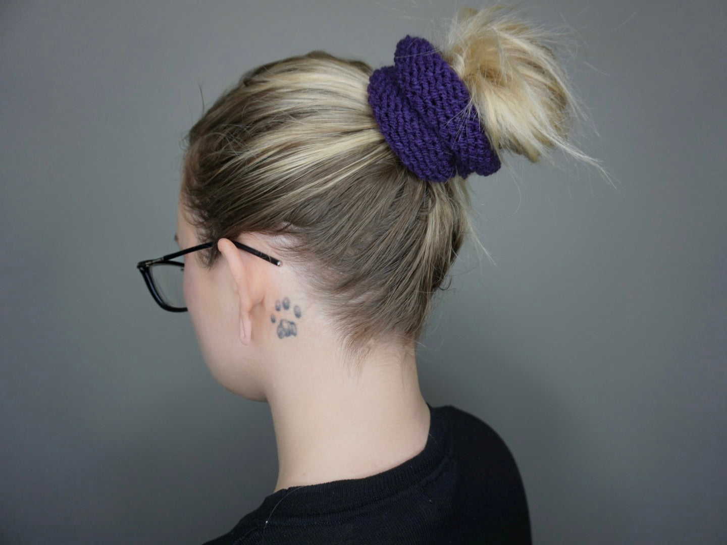 Halloween Knit Scrunchie 3 pack in (S)Lime Green, Moody Purple, and Burnt Orange