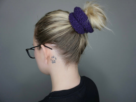Knit Scrunchie in Moody Purple