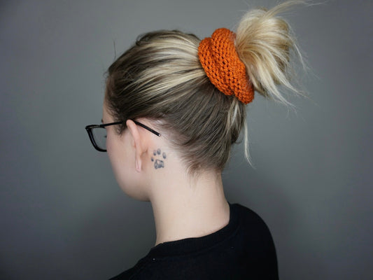 Knit Scrunchie in Burnt Orange