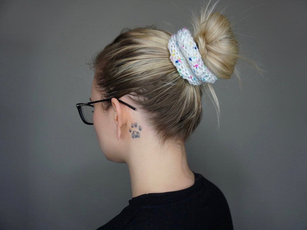 Knit Scrunchie 3 pack in Funfetti, Dusty Rose, and Mint