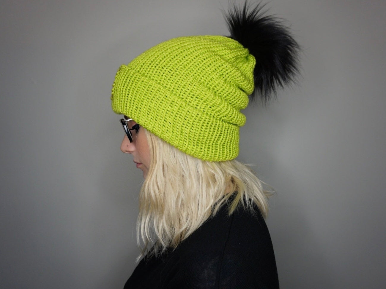 The Halloween Fox Beanie in (S)Lime Green