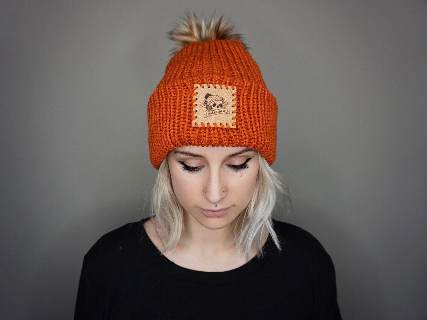 The Fox Beanie in Burnt Orange- Choose your pom