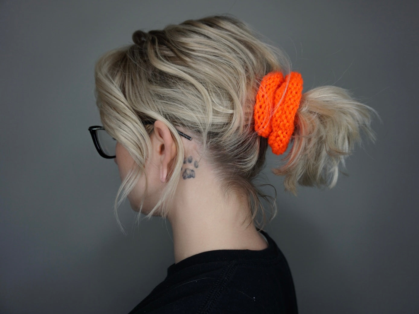 Knit Scrunchie 3 pack in Neon Pink, Neon Orange, Bright Yellow