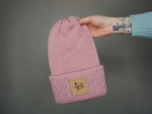 The Fox Beanie in Dusty Rose- Choose your pom