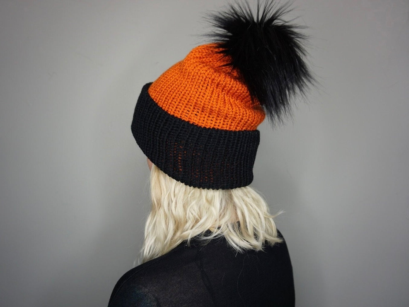The Halloween Fox Beanie in Orange and Black