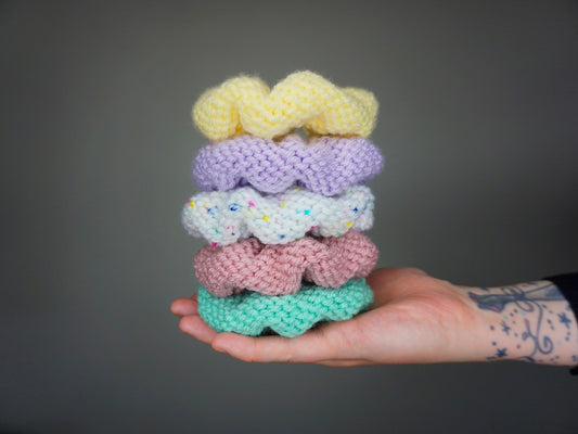 Knit Scrunchie 5 pack - Spring collection