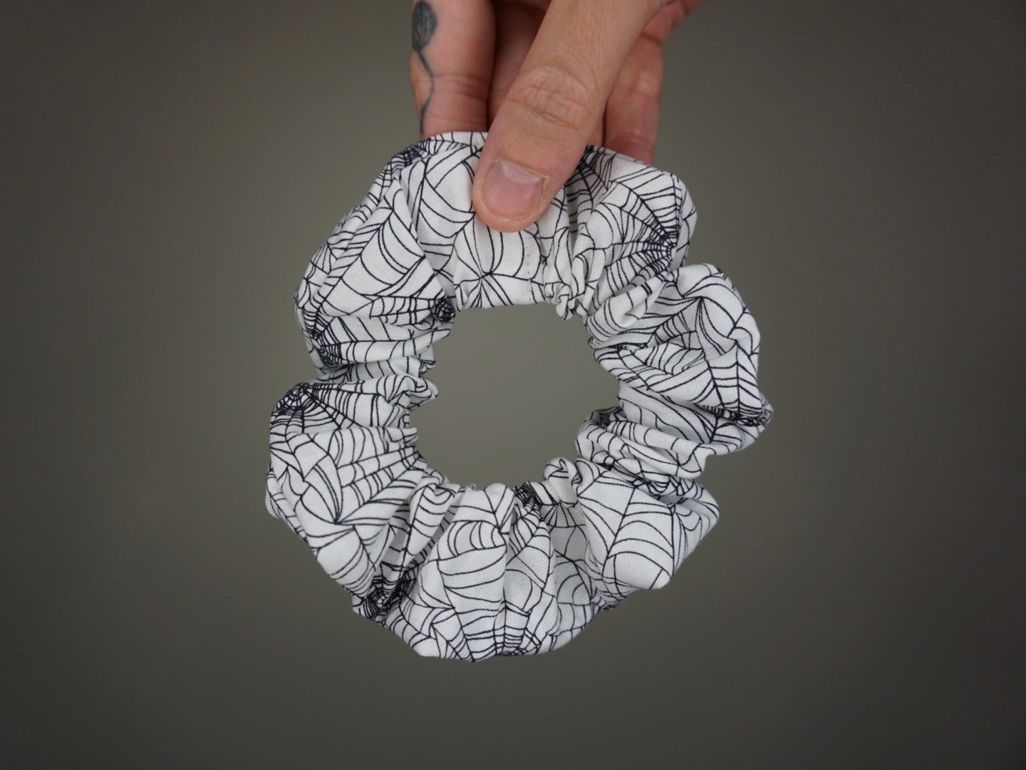 White Spiderweb Scrunchie