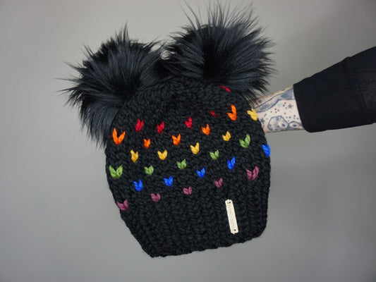 The Rainbow Double Pom Beanie