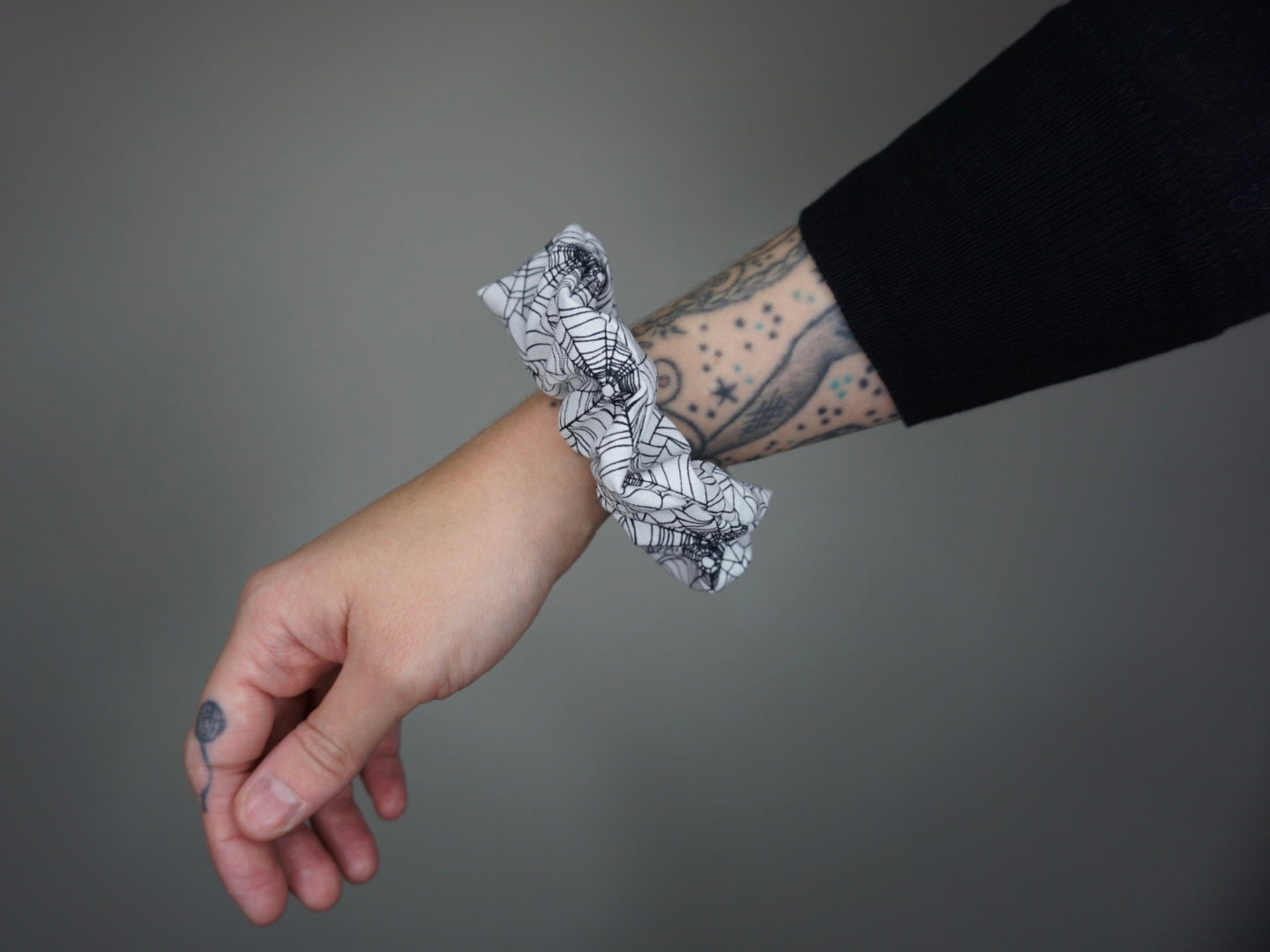 White Spiderweb Scrunchie