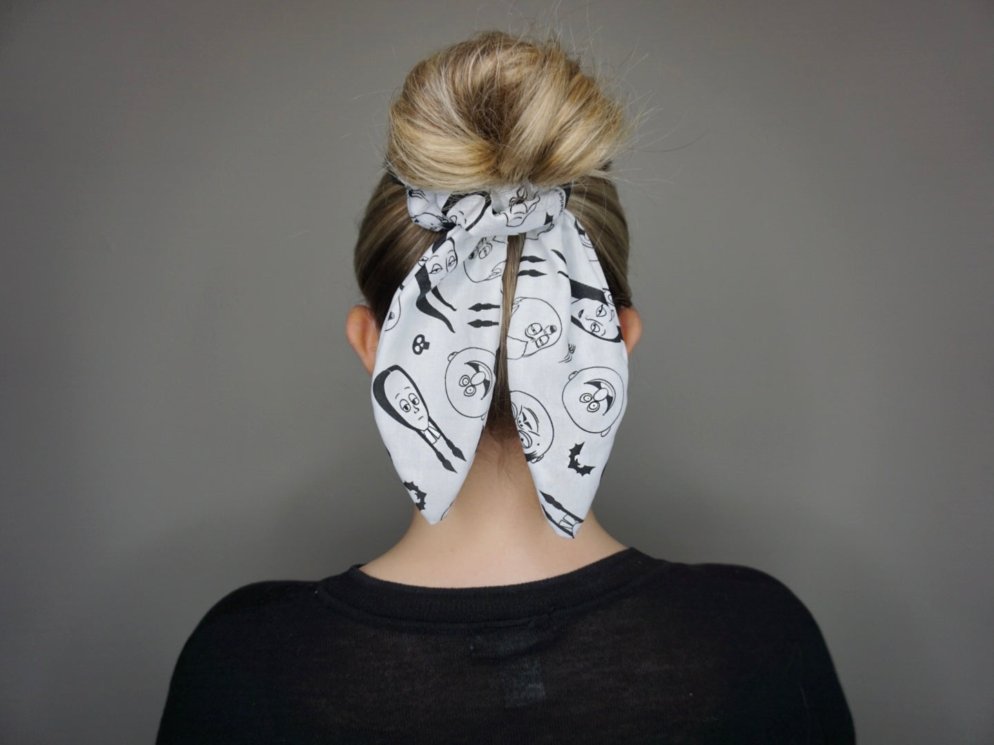 Addams Family Bow Scrunchie - Two in one