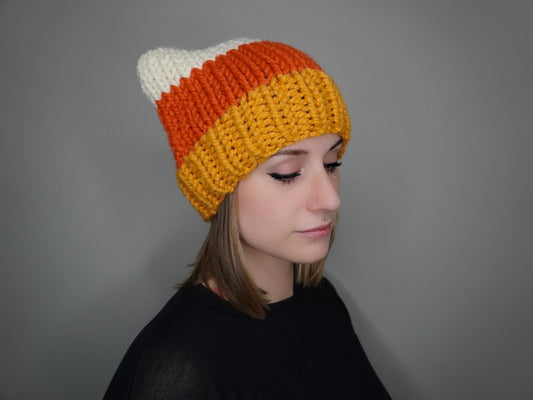 The Candy Corn Cat Ear Beanie