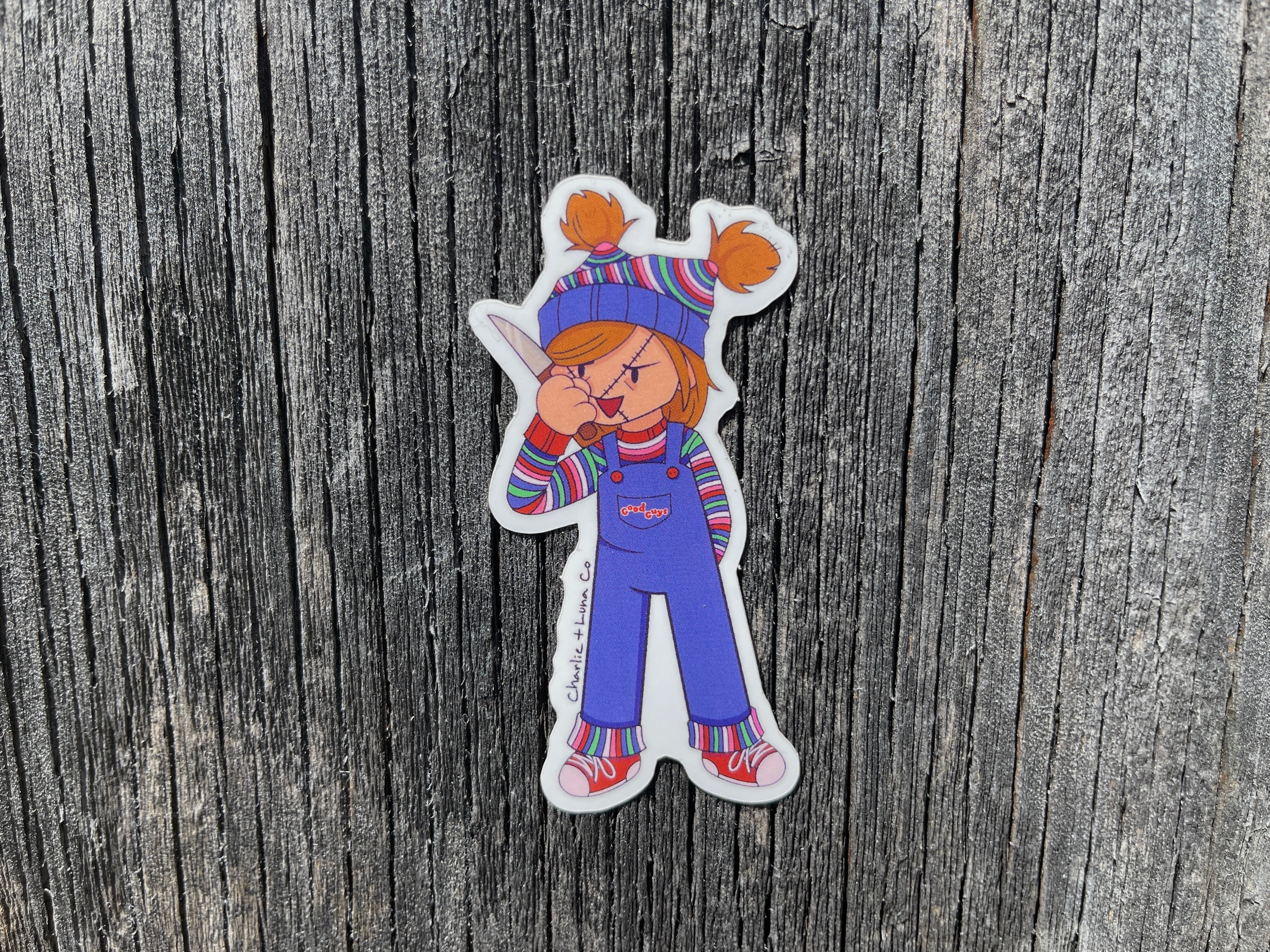 Chucky sticker – Charlie and Luna Co