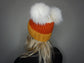 The Candy Corn Double Pom Beanie