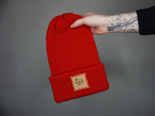 The Fox Beanie in Red- Choose your pom