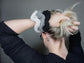 Knit Scrunchie in Grey