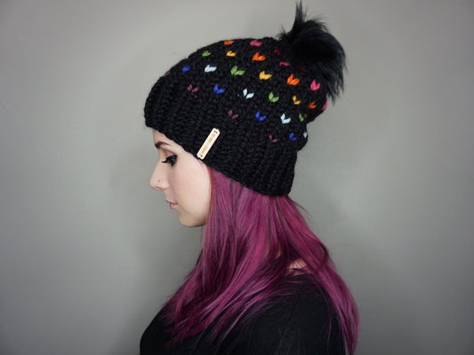 The Rainbow Luna Beanie - Choose your pom