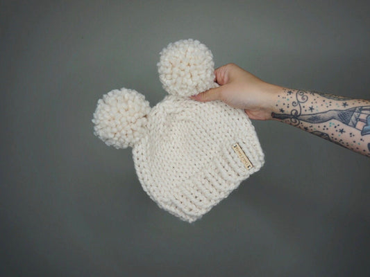 Kids Double Pom Beanie - Choose your color