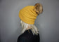 The Fox Beanie in Mustard- Choose your pom